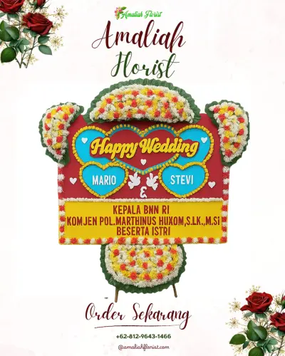 Karangan Papan Bunga Pernikahan di Mo'awo